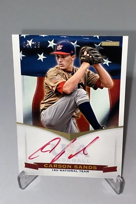 2012 USA Baseball National Team 18U Signatures Red Ink /25 Carson Sands Auto #CS - Image 1 of 4