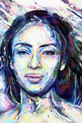 Sade Canvas Art Print, Jazz Singer Painting, R&B Music Artwork - Image 1 of 4
