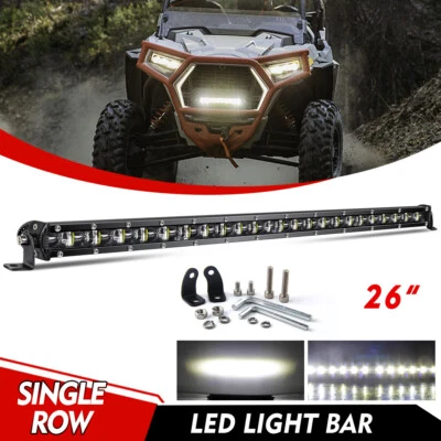Barra de luz de trabajo LED recta delgada de 26" para Polaris Can-Am X3 RZR 1000 ATV UTV 4x4 Foto 1 de 4