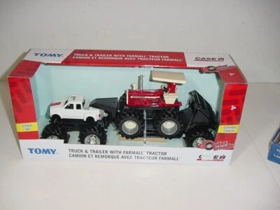 1/32 Truck & Trailer W/Farmall Tractor (Monster Treads) by TOMY (#378678) NIB! - Image 1 of 3