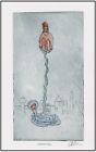 Snake Charmer. Original Hand-Colored Watercolor ETCHING. Signed Limited-Edition