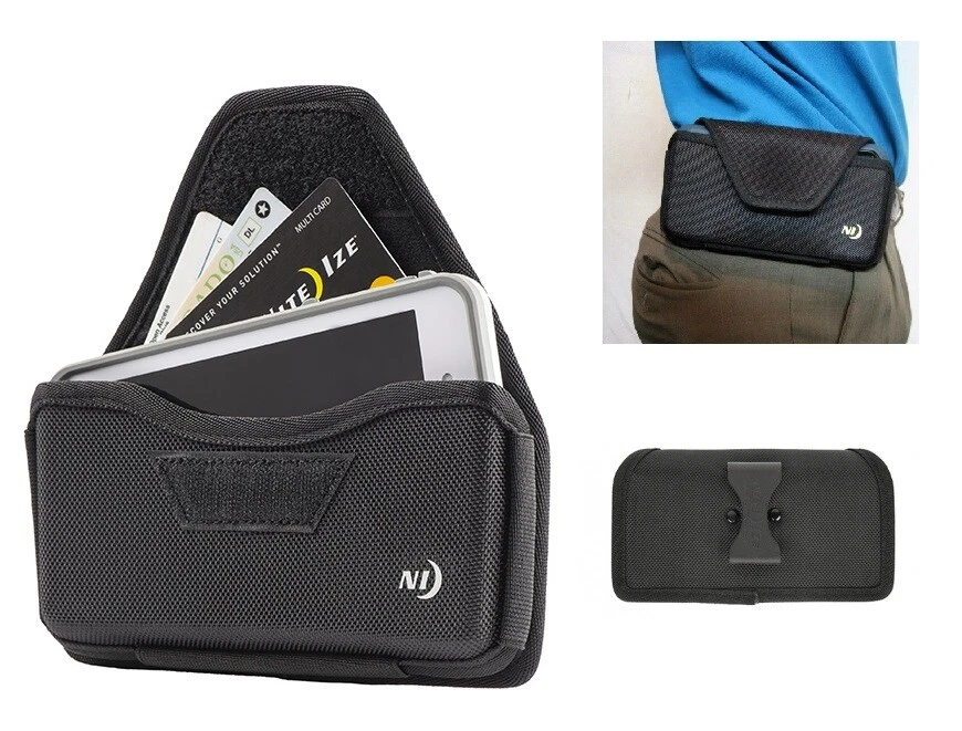 Rugged Hard Shell Holster Pouch Horizontal Fits LG V40 ThinQ Otterbox Case On NI - Image 1 of 4