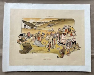 Lithographie handkolorierter Druck Les Pannes "Passe-Temps" von Ernest Montaut 1903 - Bild 1 von 6