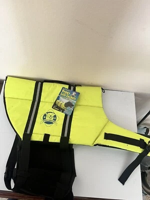 Paws Aboard Big Dog Life Jacket Vest Swimming  Boating Neon Yellow XL 90 lbs + - Image 1 of 4