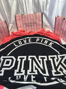 Victorias Secret PINK Fleece Light Weight Blanket Coral - Picture 1 of 4