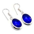 Blue Sapphire Gemstone Handmade 925 Sterling Silver Jewelry Earring Gift