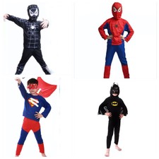 VESTITO S M L SPIDERMAN NERO ROSSO SUPERMAN BATMAN CARNEVALE NOUVO IN ITALIA