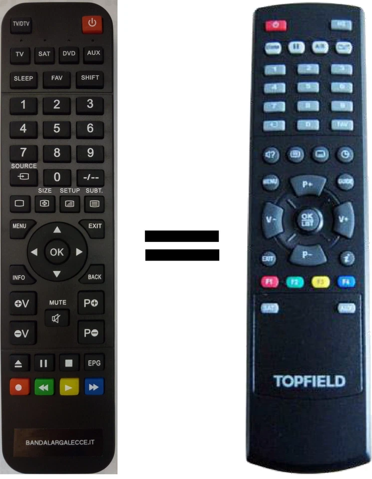 Telecomando gia' programmato per TOPFIELD - Immagine 1 di 1