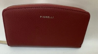 Fiorelli Red Russet Benny Large Faux Leather Zip Around  Purse Wallet - NEW — 第 1/4 张图片