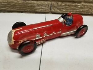 Vintage Auburn Rubber Red Toy Indy Race Car Made in USA #7  10"