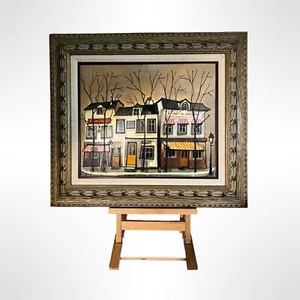VTG Guy Nochet " La Maison Chatherine " Parisian Streetscape Oil Painting MCM - Picture 1 of 9