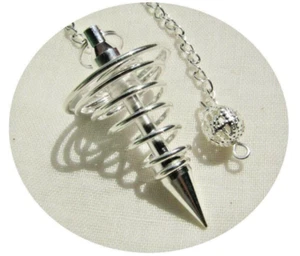 Silver Plated Metal Cone Spiral Healing Pendulum Vortex Reiki Healing Dowsing. - Picture 1 of 4
