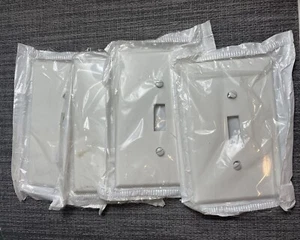 4 PACK LEVITON PREFERRED UNBREAKABLE NYLON LIGHT SWITCH PLATE M52-PJ1-WM OUTLET - Picture 1 of 1