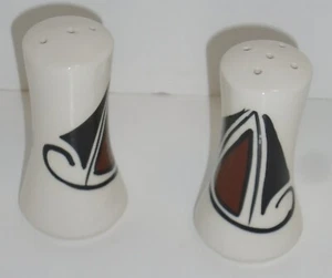 Salt and Pepper Shakers Southwestern Tribal Motif Ceramic W/ Stoppers 4" Tall - Picture 1 of 6