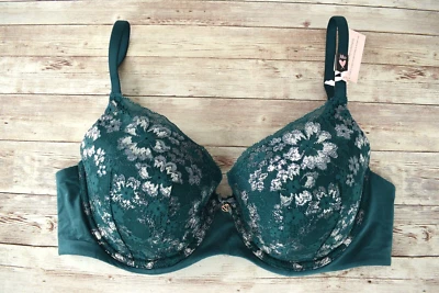 Victoria's Secret 38D *BODY BY VICTORIA* SUJETADOR DEMI LIGERAMENTE FORRADO Verde Profundo Foto 1 de 4