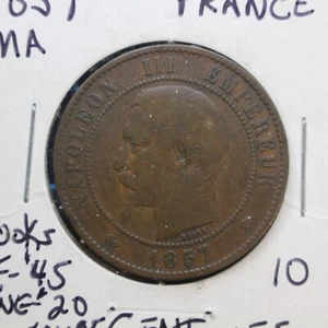 1857 France 10 Centimes Scarce High Grade - Picture 1 of 3