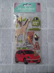 Jolee's SAFARI Drive-thru Animals WILDLIFE LION MONKEY GIRAFFE Scrapbook Sticker - Picture 1 of 2