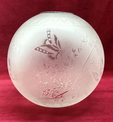 Baccarat Oil Lamp Shade Globe Of Oil Lamp Glass Crystal Engraved - Image 1 of 4