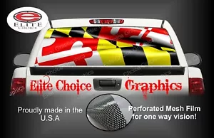 Calcomanía gráfica de ventana trasera bandera ondulada Maryland camión coche - Imagen 1 de 3
