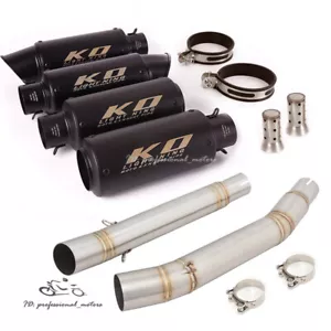 Deslizable para Suzuki Hayabusa 2008-2020 GSX1300R tubo medio de escape puntas silenciadoras negras - Imagen 1 de 11