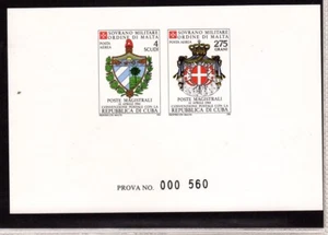 Prova di stampa S.M.O.M convenzione postale con la repubblica di Cuba 1984 - Imagen 1 de 1