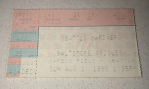 8/1/99 Seattle Mariners Baltimore Orioles Ticket Stub Safeco Ken Griffey Jr - Picture 1 of 2