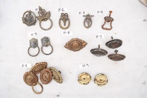SALVAGED Single Post HARDWARE Vintage & Antique Cabinet/Drawer DROP RING PULL(S) - Picture 1 of 89