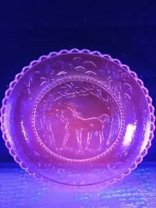 Set da tè per bambini unicorno in vetro di vaselina blu piattino - Foto 1 di 4