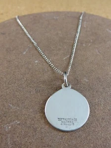 Vintage 1965 Tiffany & Co. Round Pendant Sterling Silver 13" Choker Necklace 711 - Picture 1 of 9