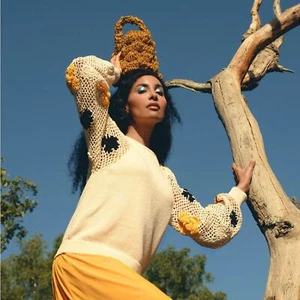 Suéter Stella Pardo Paris Lisa Hecho a Mano Flor Abierta Crochet Talla XS/Pequeño $405 - Imagen 1 de 15