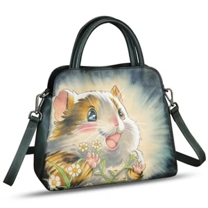 Cartera y bolso de mano de cuero genuino para mujer bolso bandolera pintado a mano - Imagen 1 de 6