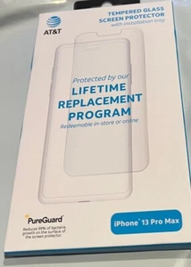 AT&T Tempered Glass Antimicrobial Screen Protector - iPhone 13 Pro Max 6.7" - Picture 1 of 1