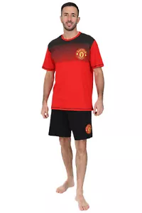 Mens Manchester United FC Black Short Pyjamas - Picture 1 of 7