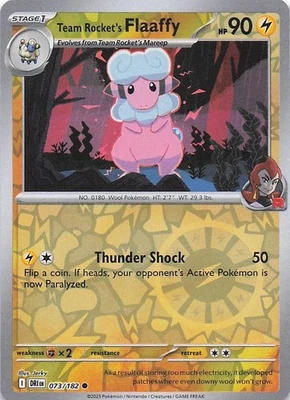 Team Rocket's Flaaffy SV10: Destined Rivals 073/182- NM - Reverse Holo - Image 1 of 2