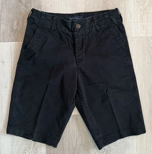 Pantalones cortos chinos Aeropostale para hombre 27 x 11 elásticos negros lisos sarga frontal plana - Imagen 1 de 5