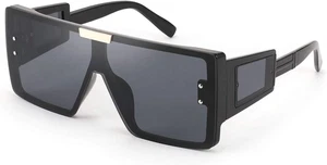 Gafas de sol planas cuadradas de gran tamaño de moda con lentes laterales para todos - Imagen 1 de 12