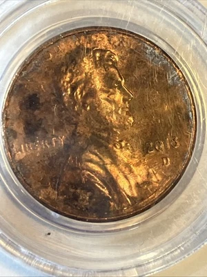 2018 D Shield Cent Struck Through Retained Copper Wire - Image 1 of 4