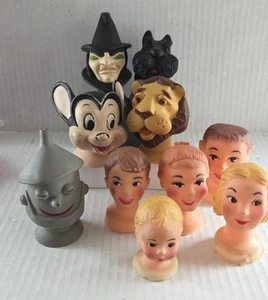 VINTAGE 1960'S DOLL HEADS WIZARD OF OZ MICKEY MOUSE PUPPET - Picture 1 of 3