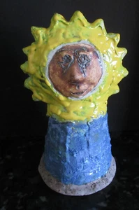 Stan Bitters Sun Person - Great Glaze! 7 1/2 Tall - Picture 1 of 3