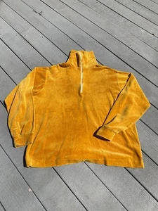 Vintage Sears Velour 1/4 Zip Mens Shirt Xl (mustard Color) - Picture 1 of 5