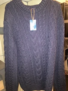 Superdry Jacob cable knit jumper, blue, 2XL bnwt - Picture 1 of 5