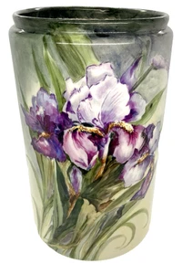 Jarrón grande antiguo de iris B & Co. Limoges Francia pintado IRIS púrpura blanco verde - Imagen 1 de 16