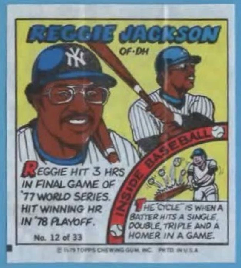 REGGIE JACKSON 1979 TOPPS BAZOOKA COMIC BASEBALL #12 YANKEES - Image 1 of 1