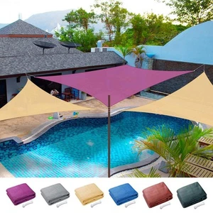 Yescom Sun Shade Sail Outdoor Top Canopy Patio 11' 16.5' Triangle 18' Square - Picture 1 of 165