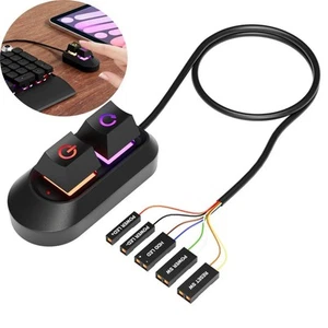 2M Computer-Desktop-Schalter RGB LED-Leuchten Computer-Start-Taste - Afbeelding 1 van 9