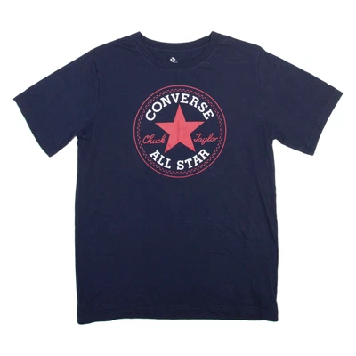 CONVERSE Boys T-Shirt Blue Crew Neck XL - Image 1 of 4