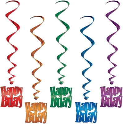 Accesorio de fiesta Happy Birthday Whirls Foto 1 de 4
