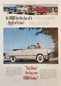 Pubblicità d'epoca auto Ford 1950 anche per divertimento parsimonia - Foto 1 di 1