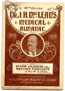 1898 German Language Medical Almanac Doctor McLean's Storm Weather Forecasts - Picture 1 of 2