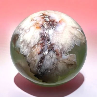 Esfera de cristal de ágata flor verde (#17) Foto 1 de 4